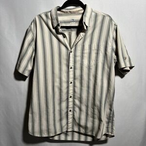 KÜHL‎ Mens Large Striped Button Up Shirt Short Sleeve Casual Outdoor Hike Casual